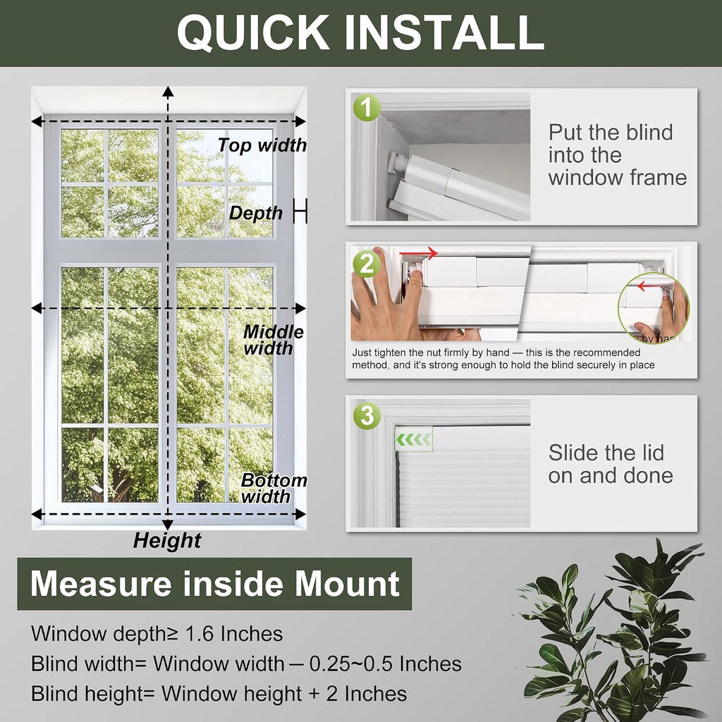 No Drill Blackout Cellular Shades,Brown,18" W x 36" H