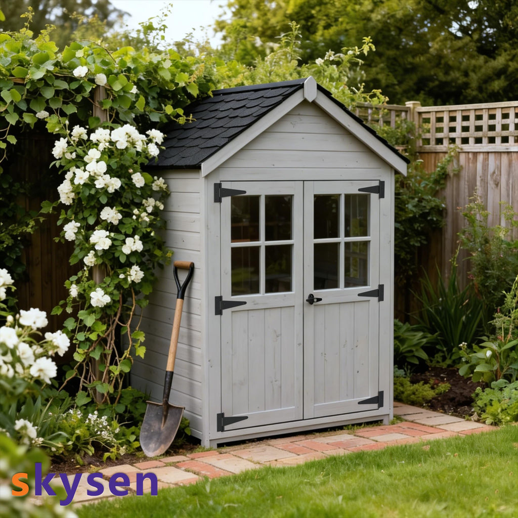Shed Door Hardware Kit, Complete Set with T-Handle Lock, Barrel Bolts & Hinges.(sdhk)