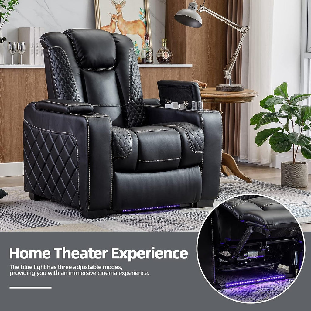 Electric Power Recliner Chair with Ambient Lighting