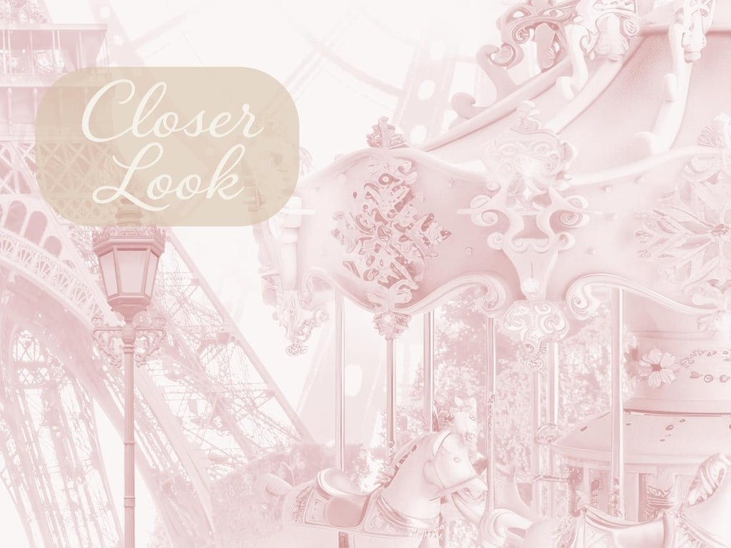 Girls Nursery Wall Murals: Pink Paris & Eiffel Tower Wallpaper | Parisian Carousel Theme, Peel & Stick or