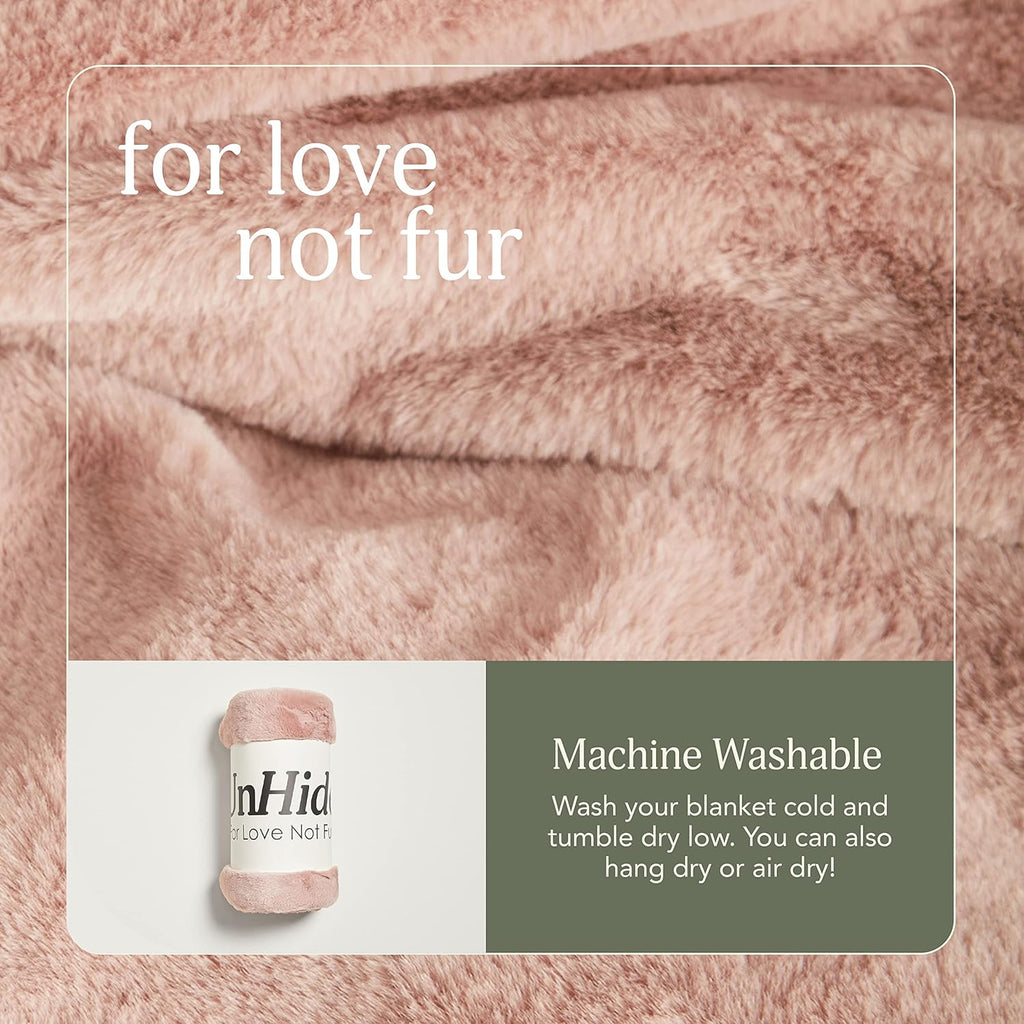 Lil’ Marsh Faux Fur Blanket - Lightweight, Soft Throw Blanket - Machine Washable , or Reading Chair- Small (50" x