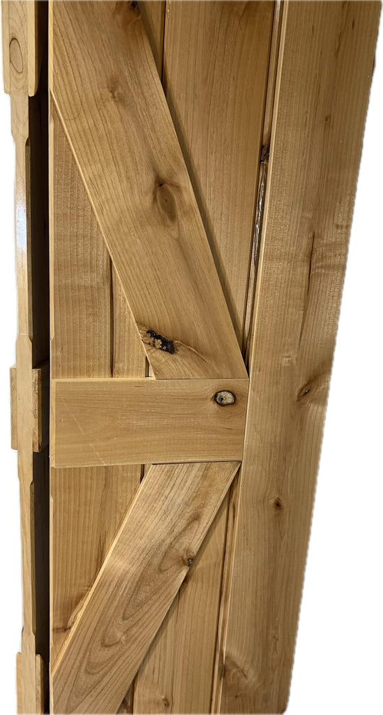25.5 x 84 High Gloss Finished Rustic Alder Solid Wood Bifold Barn Door Assembled bi-fold barn Door R