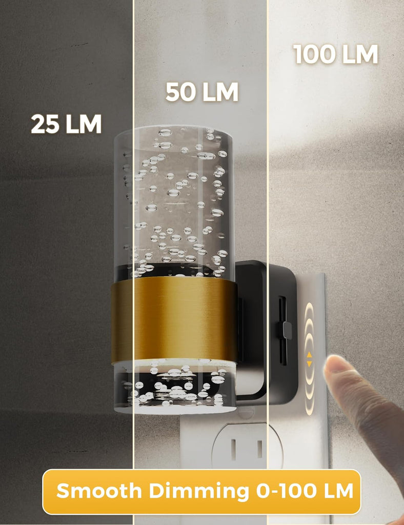 Night Light, Decorative Night Lights Plug into Wall | 2 Pack Dimmable Night Light,Auto Light Sensor,Bright White