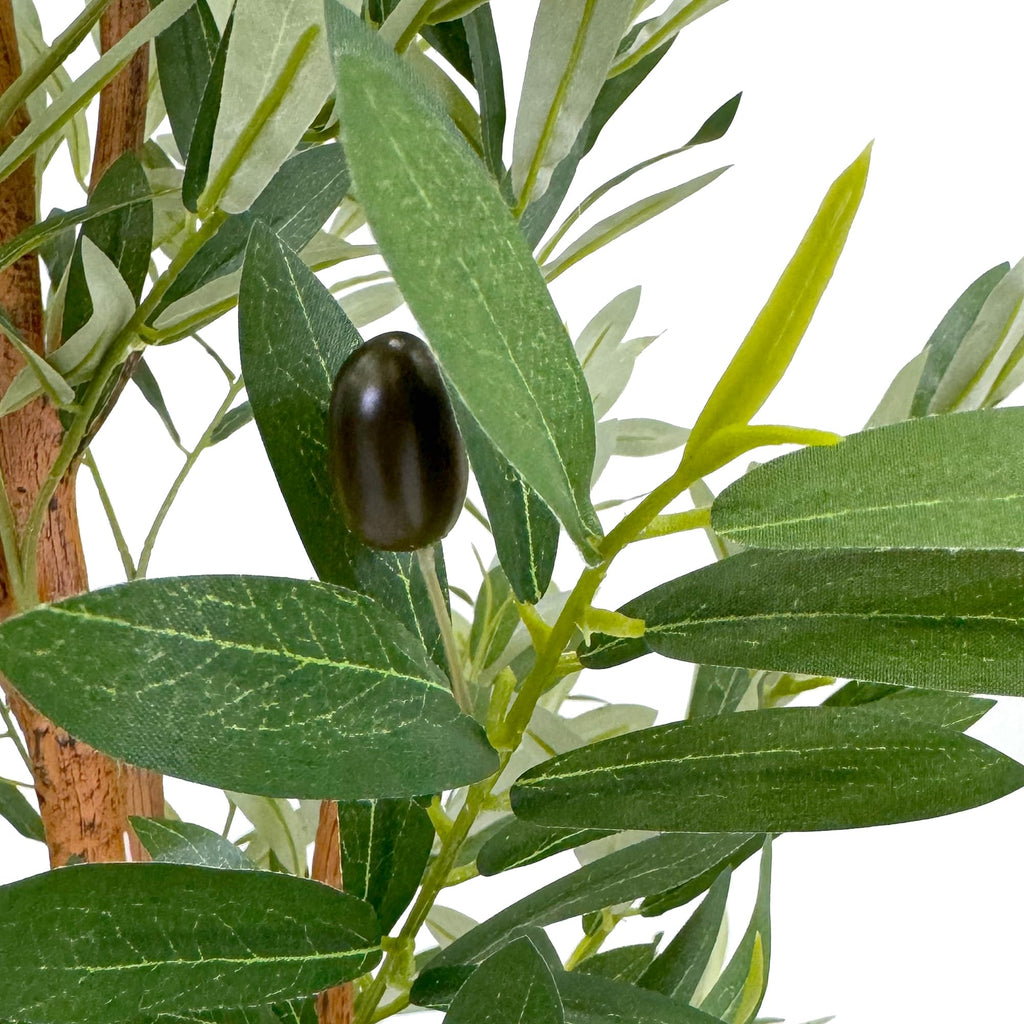 Artificial Tree in Modern Granite Effect Planter, Fake Olive Silk Tree for Indoor and Outdoor Home Decoration - 68"