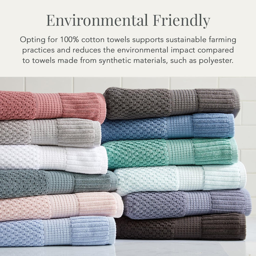 100% Cotton 2-Pack Oversized Bath Towel Set | Flint | Quick-Dry | Two Oversized 35" x 70" Bath Towels / Bath Sheets |