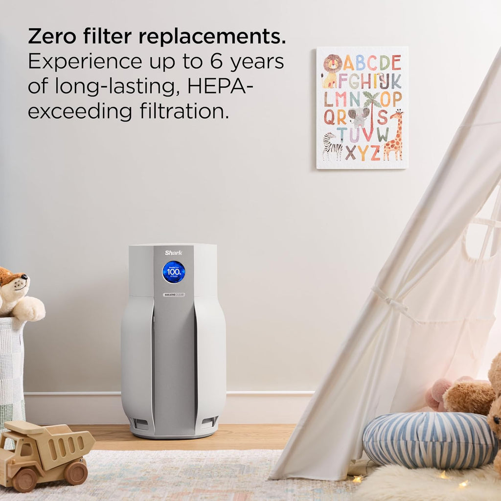BreatheClear MAX with NeverChange, Intelligent Air Purifier for Home, Large Rooms, HEPA-Exceeding fo