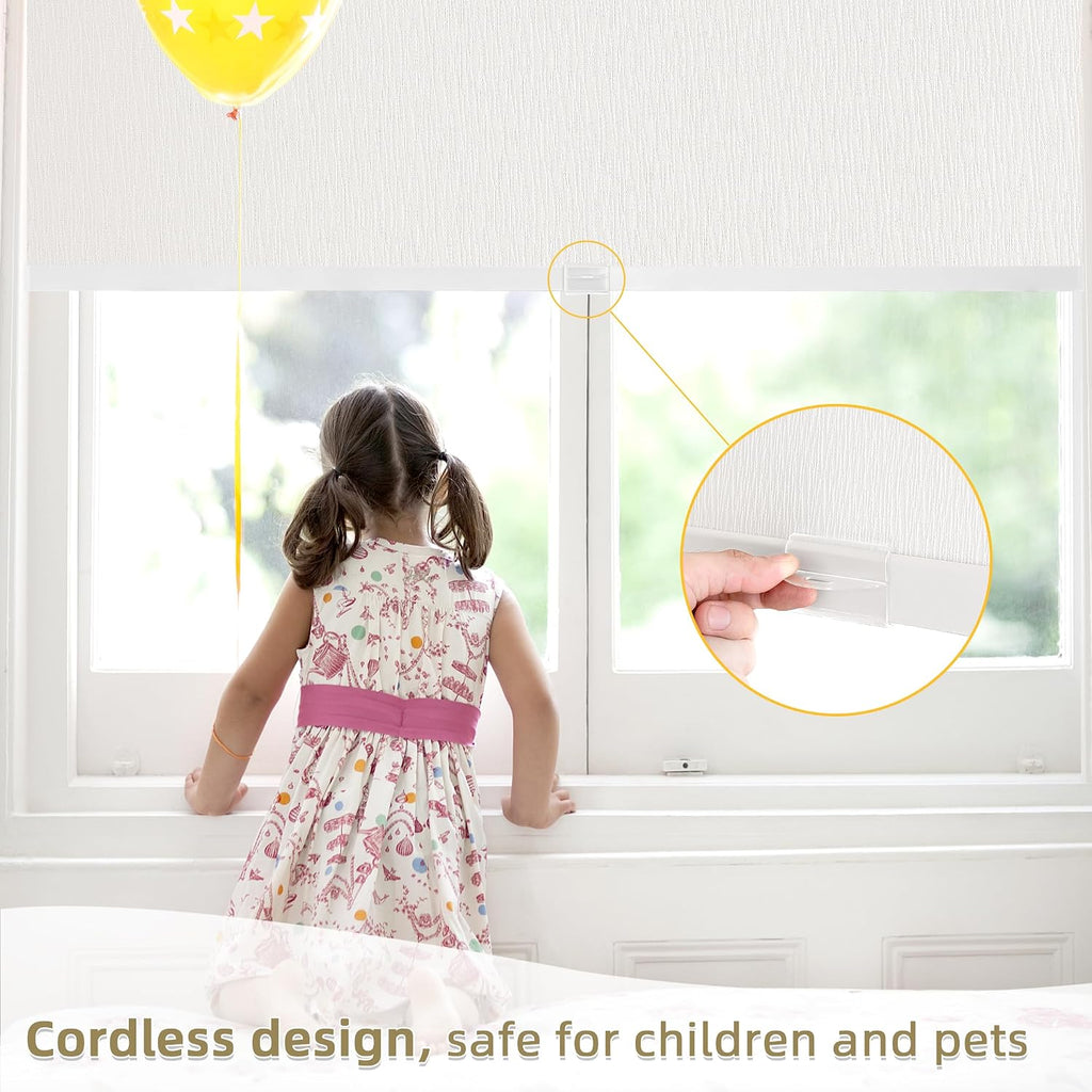Cordless Blackout Roller Shades for Windows, Striped Free-Stop Window Blinds with Privacy, Thermal Insulated Window