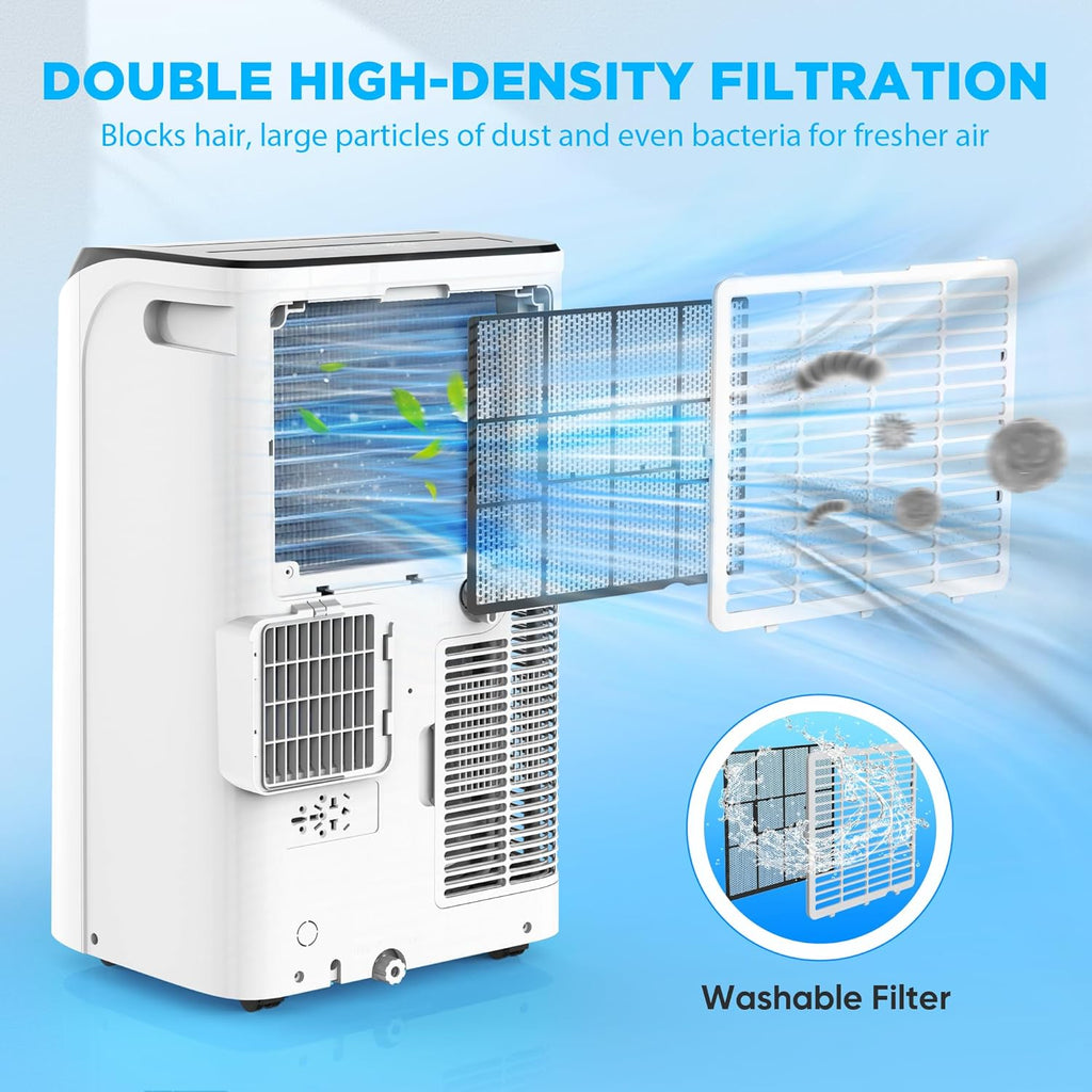14,000 BTU Portable Air Conditioner Cools Up to 700 Sq.Ft, 3-IN