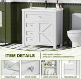 30'' Bathroom Vanity with Single Sink Combo, Freestanding Modern Bathroom Sink Cabinet