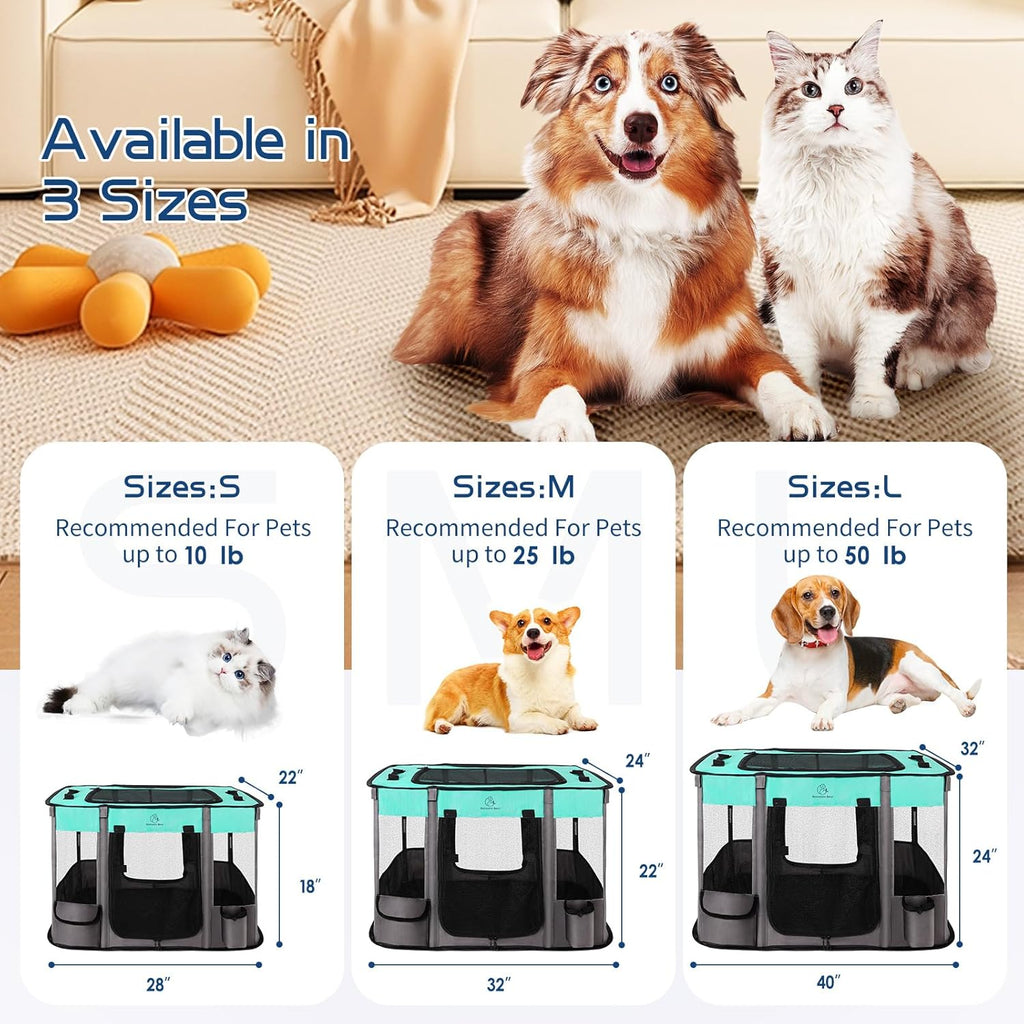 Dog Playpen,Pet Playpen,Foldable Dog Cat Playpens,Portable Exercise Kennel Tent Crate,Water-Resistant Breathable Shade
