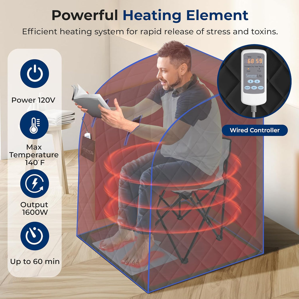 Compact & Portable Infrared Steam Sauna, Personal Spa Style Sauna for at-Home Relaxation and Rejuvenation