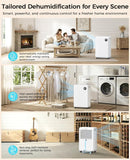 32 Pint Dehumidifier for Basement, 2500 sq.ft Dehumidifiers for Home with Drain Hose, 3 Modes, Auto Defrost, 24H Timer