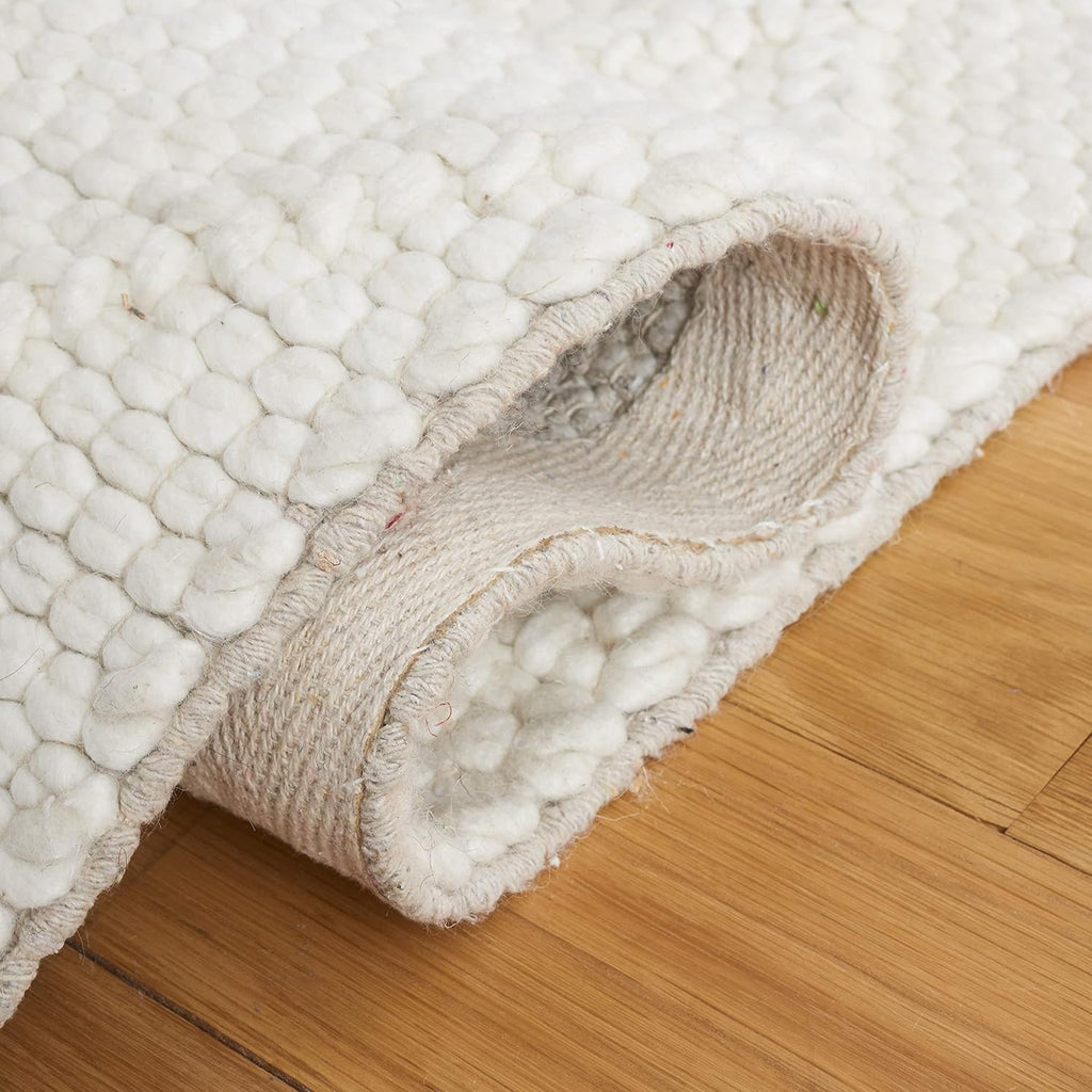 Natura Area Rug - 10' x 14', Ivory & Ivory, Handmade Wool & Viscose