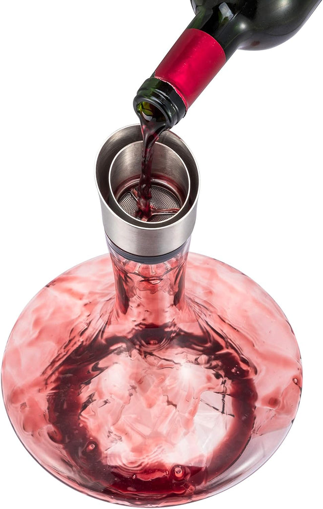 YouYah Iceberg Wine Decanter Set with Aerator Filter,Drying Stand and Cleaning Beads,Red Wine Carafe,Wine