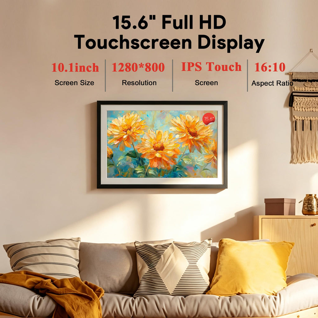 Digital Picture Frame, Frameo 15.6" WiFi Digital Photo Frame Large Display