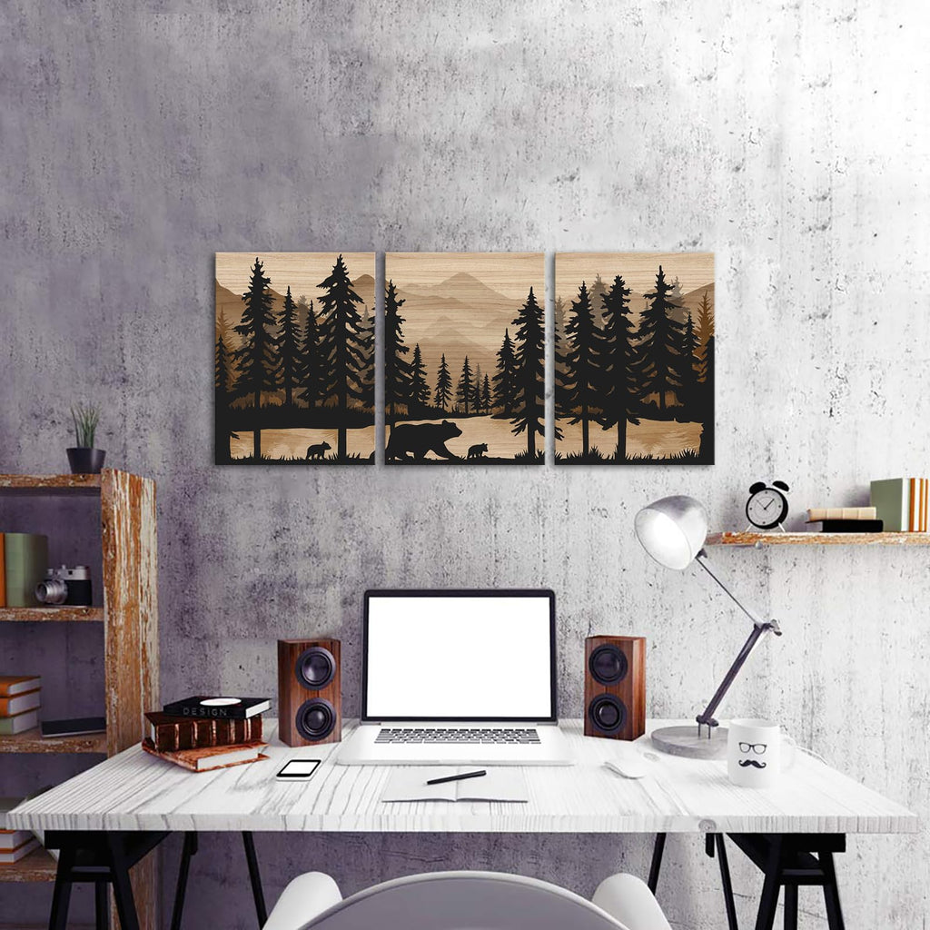 Rustic Cabin Decor Bear Wall Art Bathroom Wall Decor Pictures