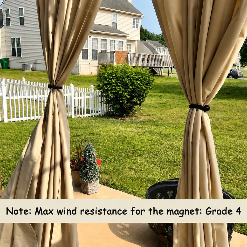 4 Pack Strong Magnetic Curtain Tiebacks Outdoor Elegant Decorative Tie Backs Modern Rope Tiebacks for Drapes Window