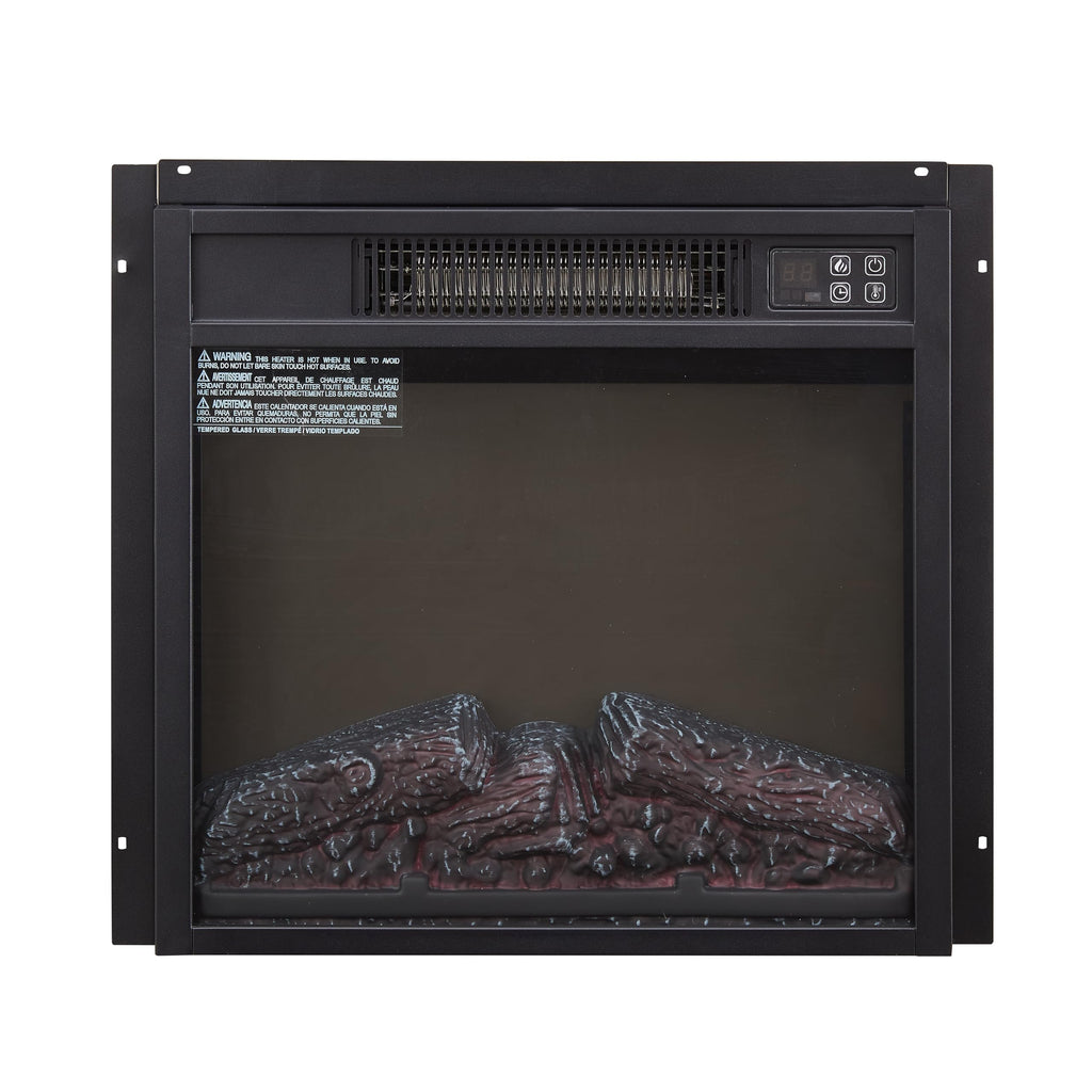 18" Electric Fireplace Insert, 1400W, 6H Timer, Overheat Protection Insert