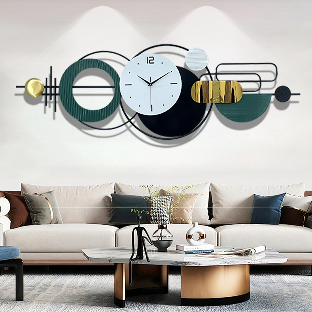 59"Oversized Wall Clock, Large Modern Metal Wall Art