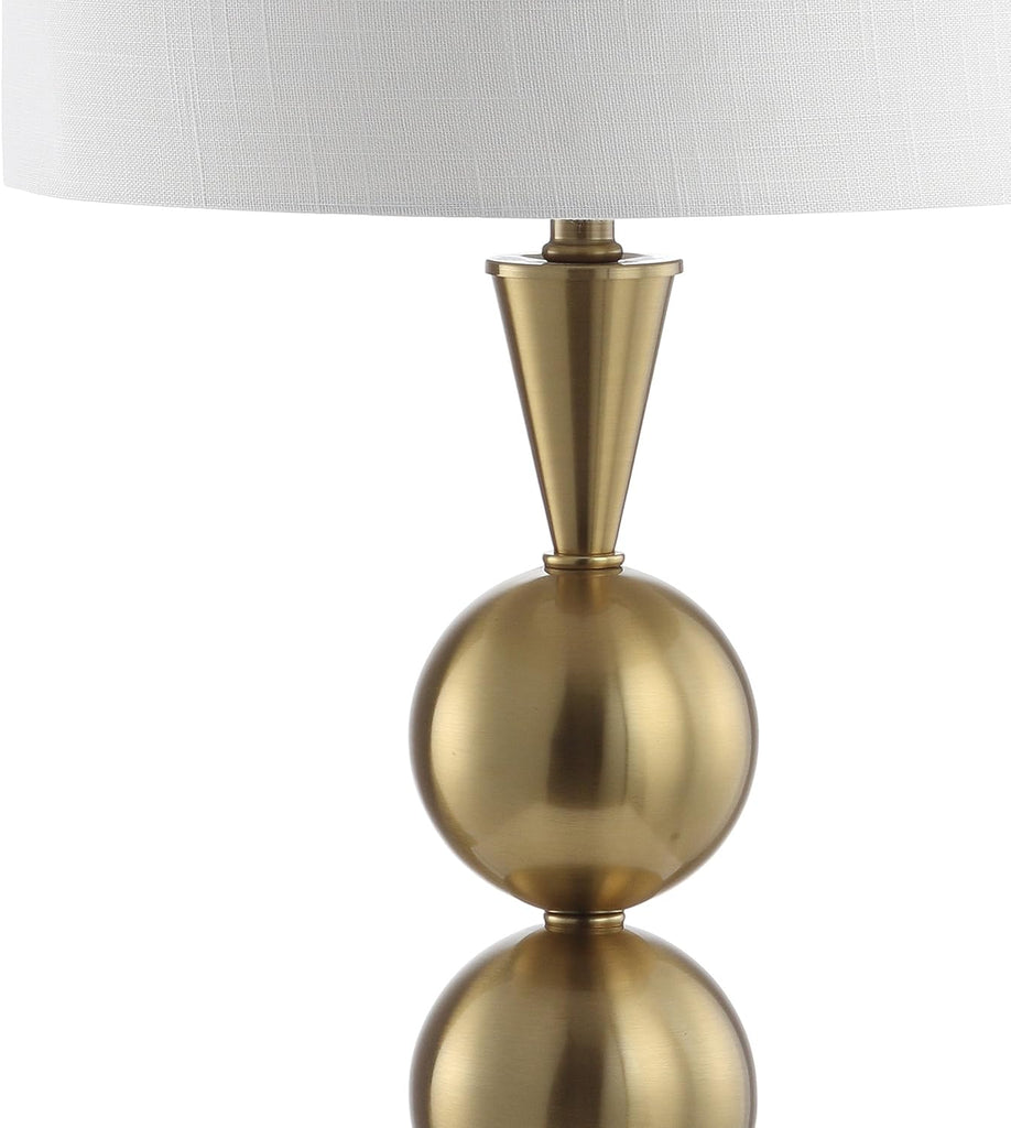 33" Brass Gold Stacked Orb Metal LED Table Lamp, Contemporary Transitional Iron Bedside Lamp Bedroom