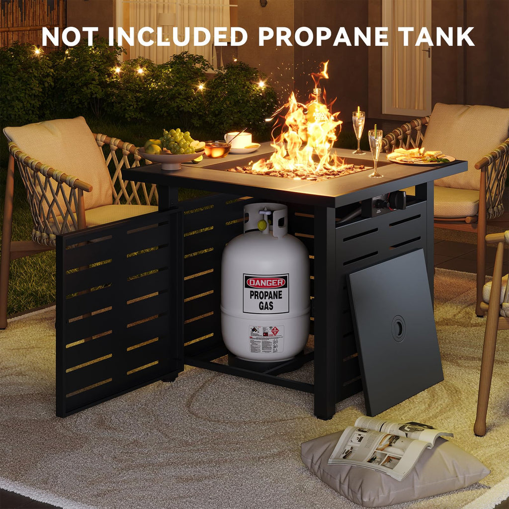 28" Propane Fire Pit Table Ceramic Top