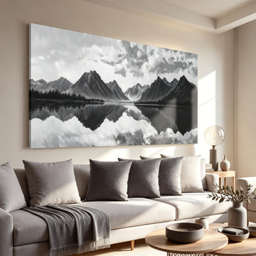 Modern Black And White Wall Art Decor Mountain Landscape Artwork For Walls Decor Canvas Wall Art Decor Bathroom