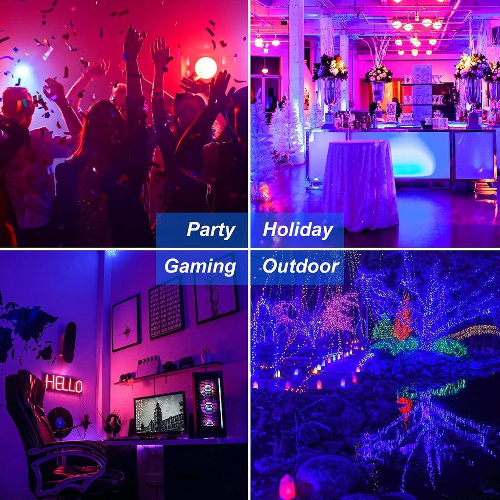 RGB LED Flood Light Outdoor 1000W Equivalent, 100W Bluetooth RGBCW Smart Floodlights 2700K, 16 Million Color