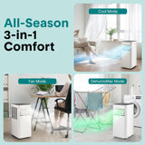 Small Air Conditioner Portable 8,000 BTU with Built-in Dehumidifier - Portable AC unit for rooms up to 350 sq ft