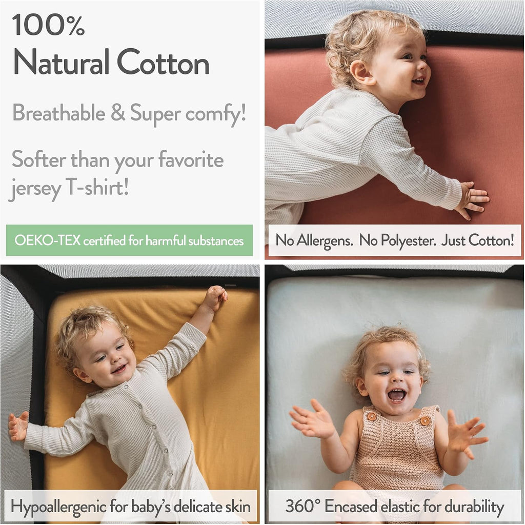 Bassinet Fitted Sheets for Nestig Mini Crib, Graco Travel Lite Crib & Bassinets, Guava Bassinet 20x30 Inch - 100%