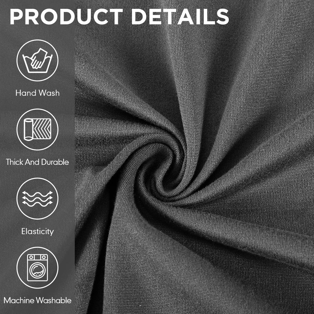 7 Pcs L Shape Sectional Sofa Covers, Dark Gray, Milk Silk