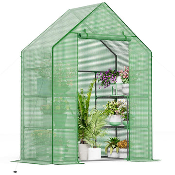 Walk in Greenhouses, 57 x 29 x 76 inch Green House, Greenhouse for Outdoors with Durable PE Cover, Portable