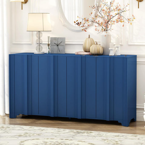 59.7" Modern Buffet Cabinet with 4 Linear Doors