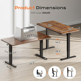 55 x 28 Large Electric Standing Desk, Height Adjustable Computer Desk, 27.6" Deep Desktop
