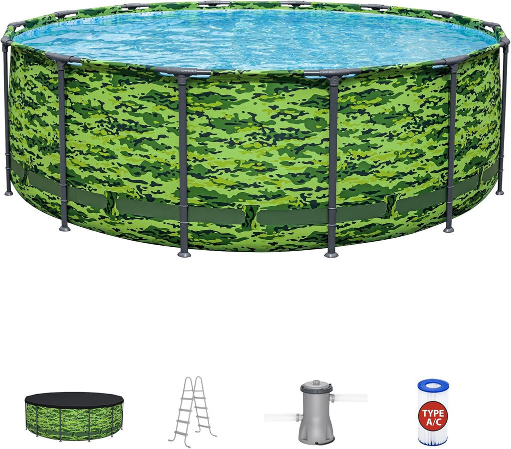 Steel Pro Max 14' x 48" Camo Pool Set with Pump and Ladder