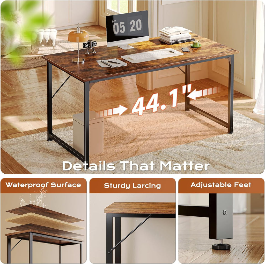 47 X 24 Inch Computer Desk with Deeper Desktop, Gaming Office Writing Work Desk, Study, Bedroom, Work from Home