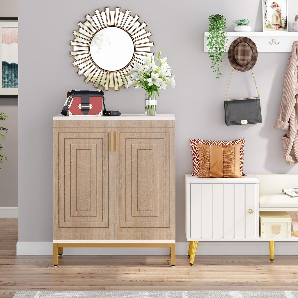 Shoe Cabinet with Doors, 20 Pairs Entryway Shoe Storage Cabinet with Shelves, 5-Tier Modern Free Standing Shoe Racks