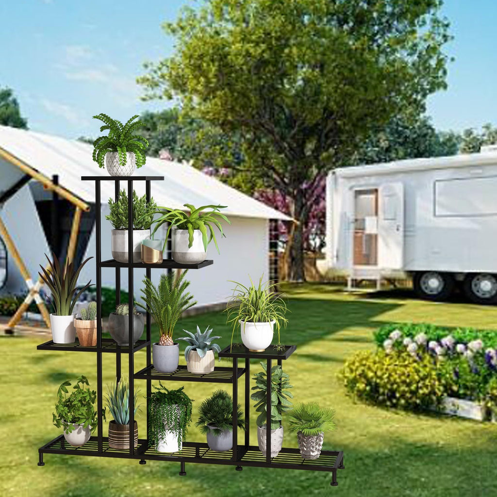 Heavy Duty Metal Plant Stand, 5 Tiers Multifunctional Plant Stand for Indoor Outdoor, for Tall Large Rack Garden