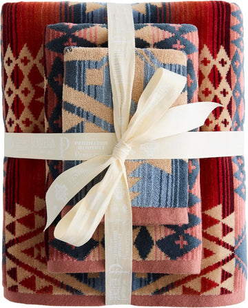 3 Piece Bath Towel Set, Bath, Hand, and Washcloth | Soft, Absorbent, Quick Dry, Fade Resistant, Canyonlands Desert Sky
