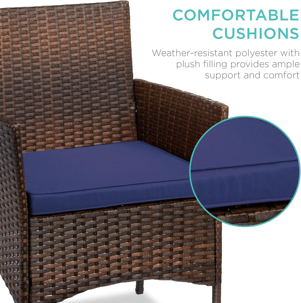 Best Choice Products 3-Piece Outdoor Wicker Conversation Bistro Set
