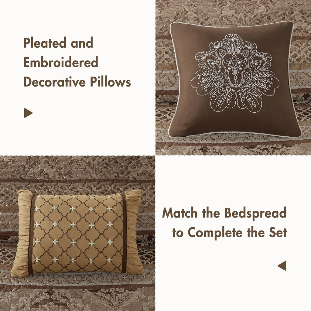 Reversible Quilted Bedspread Set, Solid Reverse Summer Breathable, Lightweight All Season Bedding Layer