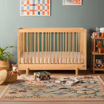 Baby Bliss 4-in-1 Convertible Wood Crib Bed, Made in Italy, Natural | Crib to Toddler & Day Bed, GREENGUARD Gold