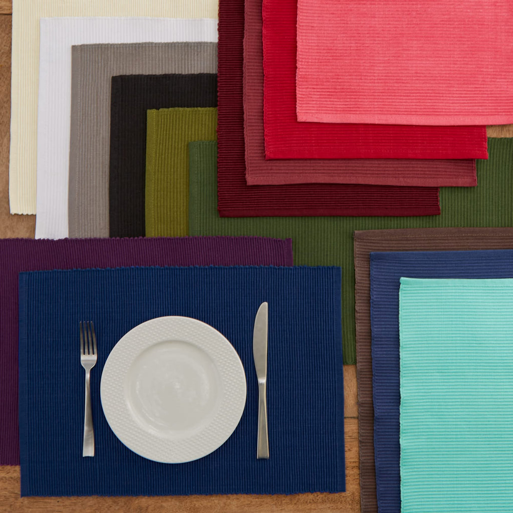 Ribbed, Placemat Set, Eggplant 6 Count, CAMZ33242