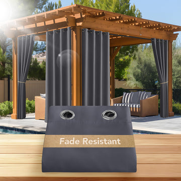 Fade Resistant Outdoor Curtains W52 x L84 in 2 Panels