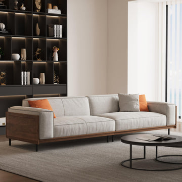 111.8" Modular Cloud Sectional Sofa, Mid-Century Modern Couch