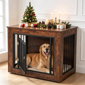 Dog Crate Furniture, Wooden End Table Dog Kennel for Indoor