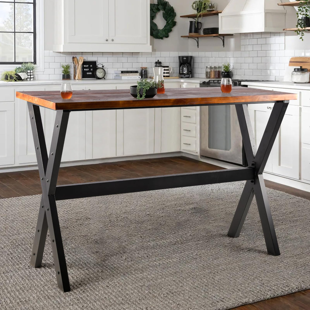 Bar Table, 63"L×41.33"H Bar Height Pub Table High Top Rectangular Sofa Console Table Kitchen Dining Coffee Table, for