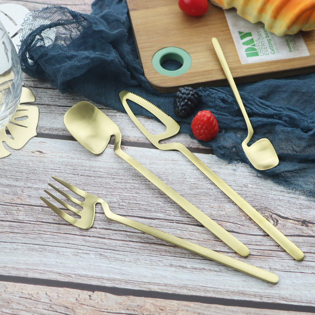 Silverware Set Satin Finish 24-Piece Stainless Steel Flatware Set Kitchen Utensil Set Service for 6 Tableware Cutlery