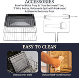 ETO4510B# French Door 47.5Qt, 18-Slice Convection Oven 4-Control Knobs, Bake Broil Toast Rotisserie Keep Warm