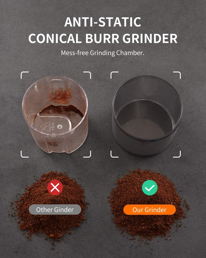 Conical Burr Coffee Grinder, Electric Coffee Bean Grinder for Precise Grinding, 35 Settings, 2-12 Cup Selector