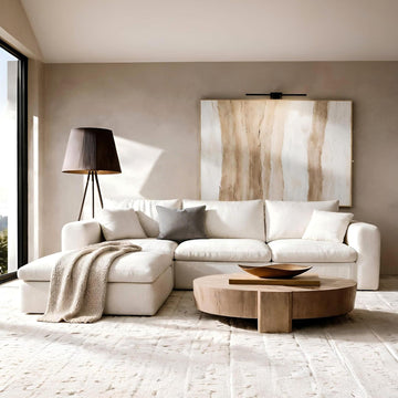 Oversized Modular Sectional Sofa, Boneless Cloud Couch with L-Shaped Chaise, Upholstered Deep Seat Comfy Couch , No